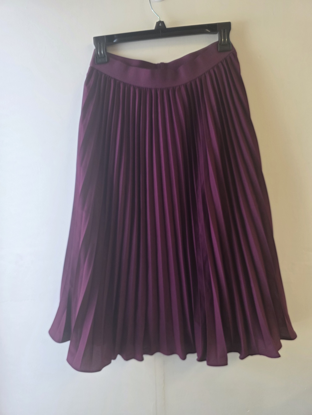 Grace Karin Pleated Circle Skater Skirt in Plum